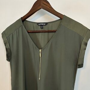 Express Blouse with Zipper Gold Accent